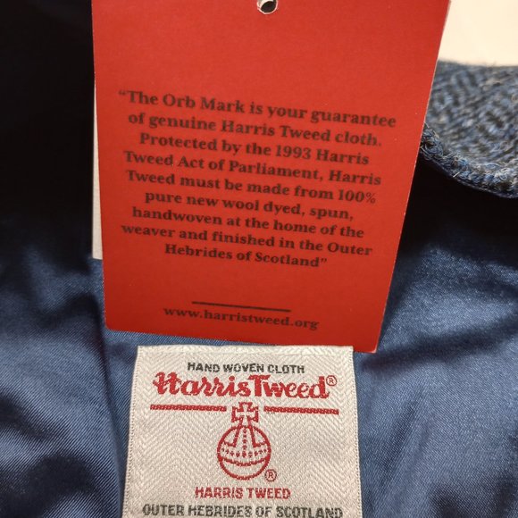 Hartside HS14 Scottish Highland Harris Tweed® Flat Cap Blue-Black - CHOOSE SIZE - Picture 10 of 11